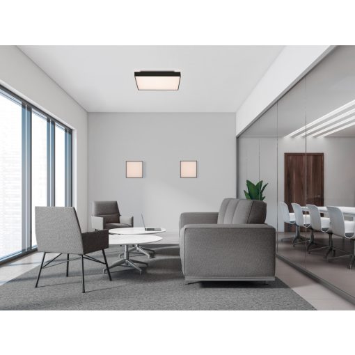 Oporto Ceiling lamp 3973/60 Textured Black, LED 65W 6000lm + 9W 760lm, CRI90 CL.I, Integrated LED, Kelvin 2700K-3000K Slide Switch, Microplasmic Diffuser