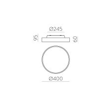 Roma Ceiling lamp 3974/40 Textured Black, LED 40W 2800lm + 5W 500lm, CRI90 CL.I, Integrated LED, Kelvin 2700K-3000K Slide Switch, Microplasmic Diffuser