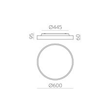 Roma Ceiling lamp 3974/60 Textured Black, LED 65W 6000lm + 9W 760lm, CRI90 CL.I, Integrated LED, Microplasmic Diffuser, Kelvin 2700K-3000K Slide Switch, Casambi, ON-DEMAND **