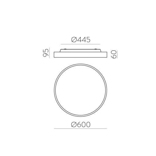 Roma Ceiling lamp 3974/60 Textured Black, LED 65W 6000lm + 9W 760lm, CRI90 CL.I, Integrated LED, Kelvin 2700K-3000K Slide Switch, Microplasmic Diffuser