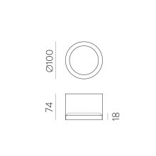 Tech Ceiling lamp 3987/10 Textured White, LED 9W 3000K 1280lm, CRI90 CL.I IP44, Integrated LED, Microplasmic Diffuser