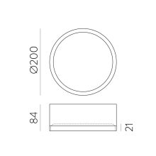 Tech Ceiling lamp 3987/20 Textured White, LED 25W 3000K 3000lm, CRI90 CL.I IP44, Integrated LED, Microplasmic Diffuser
