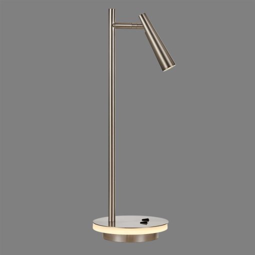 Panau Table lamp 3660 Satin Nickel, LED 6W 3000K 540lm + 3W 3000K 285lm, CRI90 CL.II, Integrated LED, Two switches, Adjustable