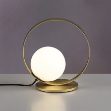 Halo Table lamp 3815/1 Tech. Gold/Opal, LED 5W 370lm, CRI90 CL.II, Integrated LED, Kelvin 2700K-3000K Slide Switch