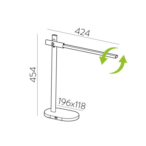 Laysan Table lamp 8152 Anthracite, LED 10W 6500K 650lm, CRI90 CL.II, Integrated LED, With switch, Dimmable Kelvin, Dimmable intensity, With USB