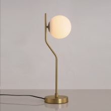 Maui Table lamp 8163/1 Opal/Matt Antique Gold, LED E27 15W, CL.II, (E27 max. Ø45 mm), With switch