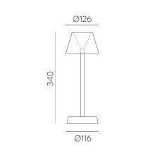 Asahi Table lamp 8190 Matt White, LED 7W 3000K 380lm, CRI90 CL.III IP54, Integrated LED, Touch switch, Dimmable intensity, Built-in battery