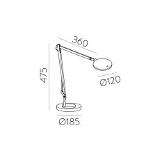 Luxa Table lamp 8203 Black Matt, LED 11W 3000K 700lm, CRI90 CL.II, Integrated LED, Touch switch, Step dimmable intensity