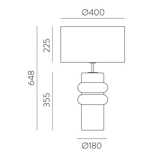 Almeria Table lamp 8213 Shine Black, LED E27 15W, CL.II, MULTI-PACK, Cable swith