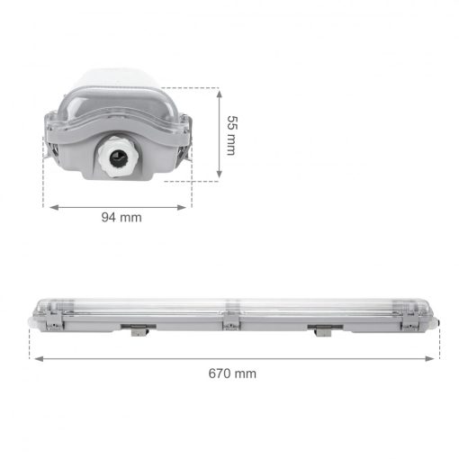 LIMEA LED Fénycső Armatúra 2X60CM IP65