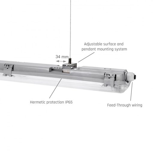 LIMEA LED Fénycső Armatúra 2X150CM IP65