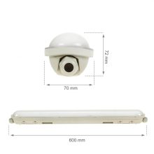 LIMEA GIGANT Armatúra 600mm 20W NW 230V 120fok IP65 IK10 600x72x70mm Szürke 5 év Garancia