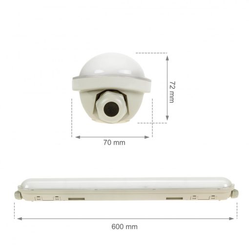 LIMEA GIGANT Armatúra 600mm 20W NW 230V 120fok IP65 IK10 600x72x70mm Szürke 5 év Garancia