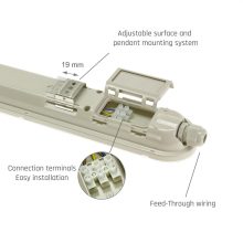LIMEA GIGANT Armatúra 600mm 20W NW 230V 120fok IP65 IK10 600x72x70mm Szürke 5 év Garancia