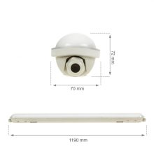 LIMEA GIGANT Armatúra 1200mm 38W CW 230V 120fok IP65 IK10 1190x72x70mm Szürke 5 év Garancia