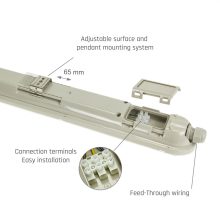 LIMEA GIGANT Armatúra 1500mm 52W NW 230V 120fok IP65 IK10 1490x72x70mm Szürke 5 év Garancia