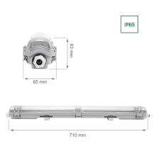 LIMEA LED Fénycső Armatúra 1X60CM IP65