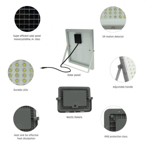 FLOOD LIGHT NOCTIS SOLARIS  50W CW 90ST IP65 IK08 170X127X22MM Szürke 3 Év Garancia