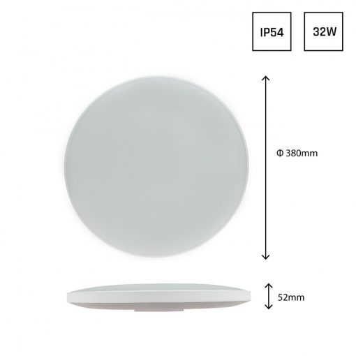 NYMPHEA Fekete & Fehér RINGS 32W CW 230V 115ST IP54 FI320X52 Fehér/Fekete Kerek