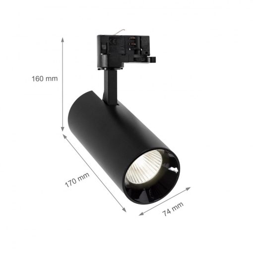 ANDROMEDA COB LED 25W NW 3F Fekete (3 Fázisú) 36fok 60fok