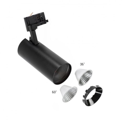 ANDROMEDA COB LED 25W WW 3F Fekete (3 Fázisú) 36fok 60fok
