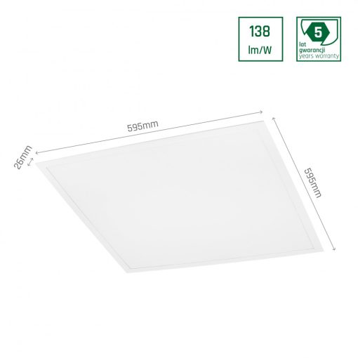 ALGINE PANEL BACKLIGHT .PHILIPS Tápegység 40W CW 230V 120ST IP20 595X595X26 Fehér, 5 Év Garancia, REC