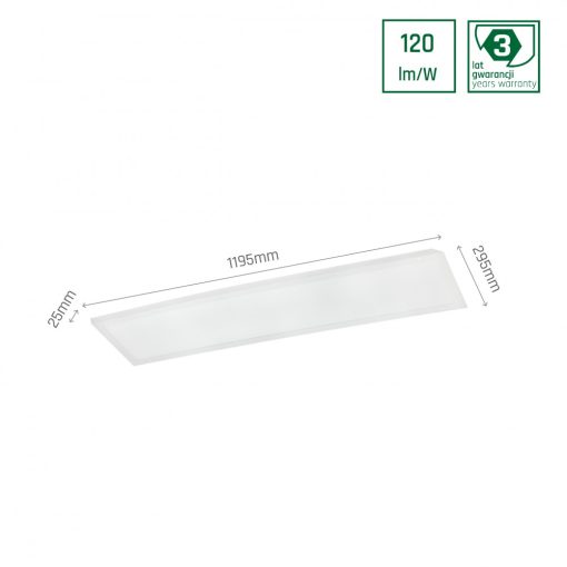 ALGINE PANEL BACKLIGHT 40W CW 230V 120ST IP20 300X1200X25 Fehér