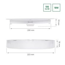 ALGINE 2IN1 Süllyesztett-Falon kívüli Mélysugárzó 18W 1900LM NW 230V IP20 Kerek