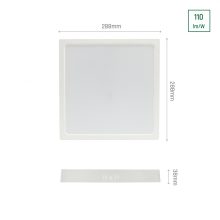 ALGINE Süllyesztett Mélysugárzó 24W NW 230V 120ST IP20  IK06 288X288X38MM Fehér Négyzet