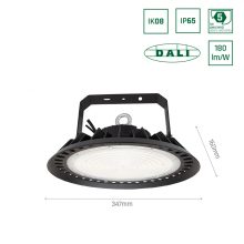 PLATEO 3 Csarnokvilágító 200W NW 230V 90fok IP65 IK08 347X160MM Fekete 5 év Garancia DALI