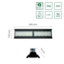 HALLS LINE 100W NW 230V 90fok IP66 IK10 500X126X95MM Fekete 5 év Garancia 0-10V