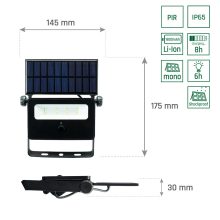 NOCTIS SOLARIS MINI LED Reflektor 2W CW 110fok IP65 175X145X30MM Fekete