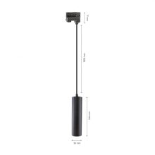 MADARA MINI II GU10 Függesztett , TRACK 3F 230V IP20 FI55*200MM Fekete
