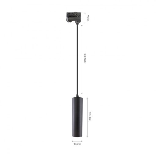 MADARA MINI II GU10 Függesztett , TRACK 3F 230V IP20 FI55*200MM Fekete