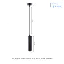 MADARA MINI RING GU10 Függesztett BASE 230V IP20 FI55*200MM Fekete