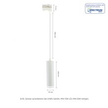 MADARA MINI RING GU10 Függesztett , TRACK 3F 230V IP20 FI55*200MM Fehér