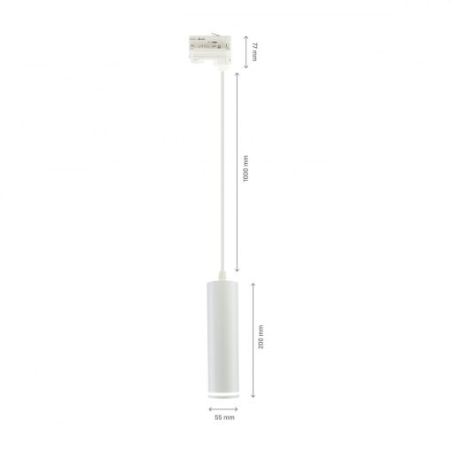 MADARA MINI RING GU10 Függesztett , TRACK 3F 230V IP20 FI55*200MM Fehér