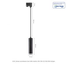 MADARA MINI RING GU10 Függesztett , TRACK 3F 230V IP25 FI55*200MM Fekete