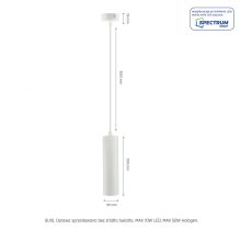 MADARA MINI II GU10 Függesztett BASE 230V IP20 FI55*200MM Fehér