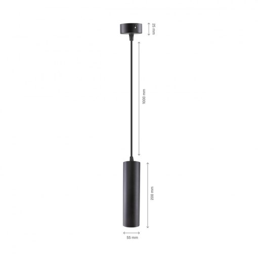 MADARA MINI II GU10 Függesztett BASE 230V IP20 FI55*200MM Fekete