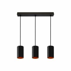   CHLOE GU10 X3 IP20 Függesztett LAMP Fekete Arany RECTANGULAR BASE