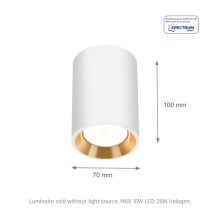 CHLOE MINI P20 Kerek, test Fehér, RING Arany, EDGE Fehér