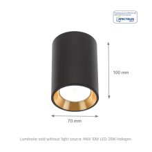 CHLOE MINI P20 Kerek, test Fekete, RING Arany, EDGE Fekete
