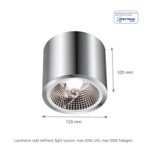 CHLOE AR111 GU10 METALICA IP20 Kerek Ezüst Króm