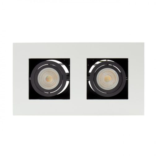 MIRORA GU10 X2 Süllyesztett GU10 250V IP20 255X145X85MM Fehér Fekete RECTANGLE Szabályozott szem