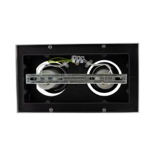 MIRORA GU10 X2 Süllyesztett GU10 250V IP20 255X145X85MM Fehér Fekete RECTANGLE Szabályozott szem