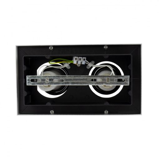 MIRORA GU10 X2 Süllyesztett GU10 250V IP20 255X145X85MM Fehér Fekete RECTANGLE Szabályozott szem