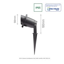 FLORI GU10 ALU ANGLE 250V IP65 98X180MM Fekete SPIKE, REGUÉvED