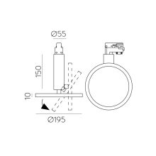 Morgan Track light 3846/19 Textured Black, LED 18W 3000K 1600lm, CRI90 CL.I, Integrated LED