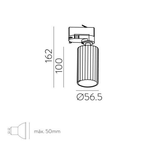 Modrian Track light 3951/10 White, LED GU10 8W, CL.II, Adjustable